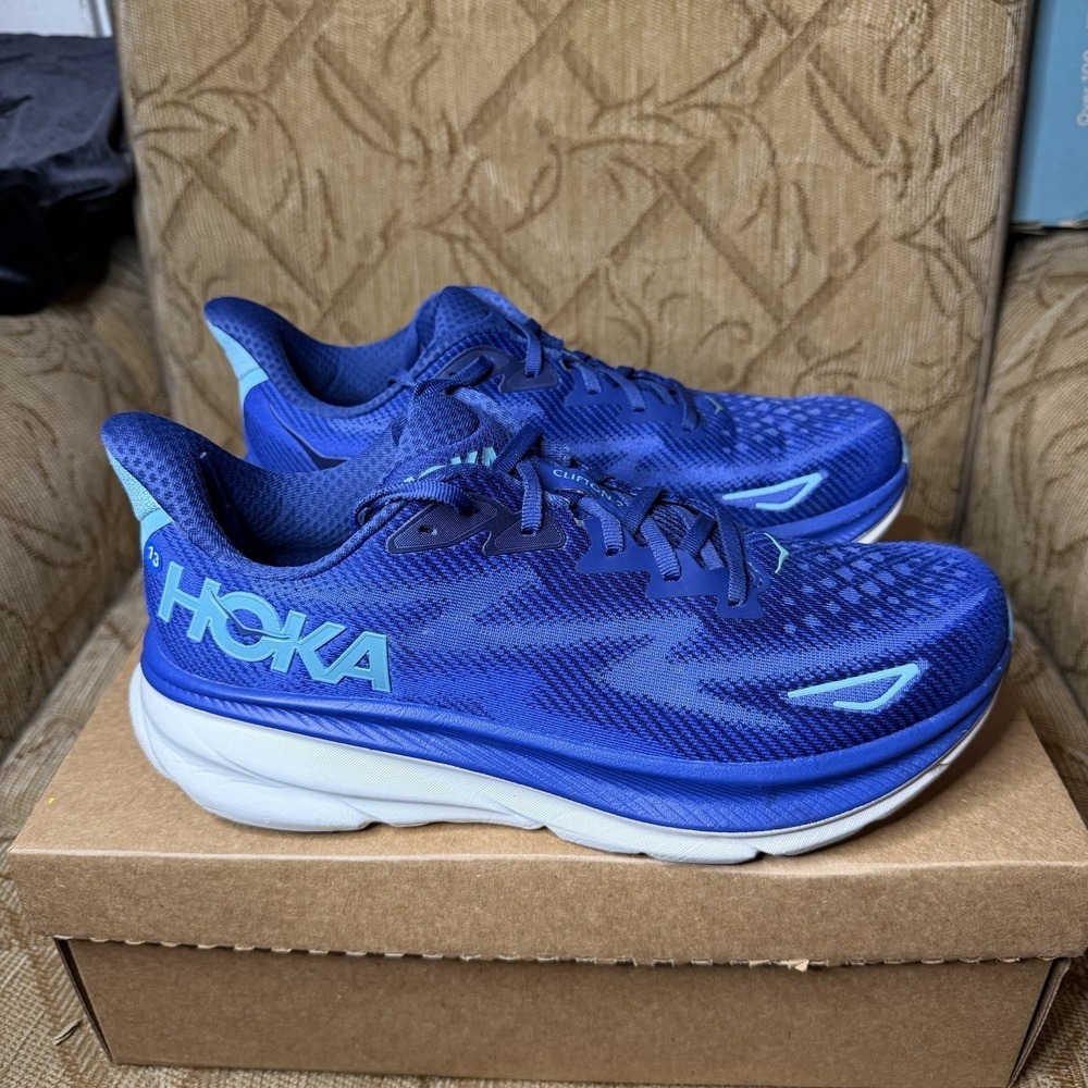 Hoka One One Clifton 9 Running Shoes Womens Size 10.5B Bold Blue Colorway EUC! - Picture 4 of 9